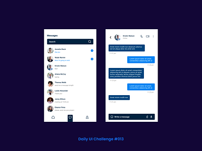 #DailyUI #013 - Direct Messaging app challenge design figma ui uidesign uiux