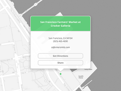 Directions - popup map modal opacity popup san francisco simple ui ux