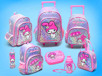 My Melody Backpack Set back to school backpack branding character children cute design fashion girly iridescent japan kawaii kids pink product product design products sanrio shiny