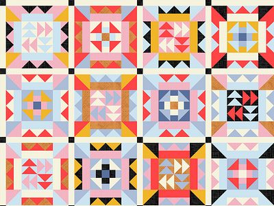 Patchwork Pattern allover print arrow classic colorful country cozy geometric art hygge illustrator nautical patchwork pattern art pattern design quilt triangles vector winter