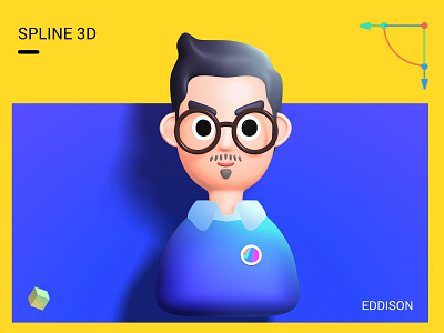 Spline 3D Cartoon portraits 3d art branding design icon illustration logo model ui vector