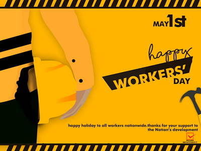 Happy workers' day design flat flyer graphics illustration may worker