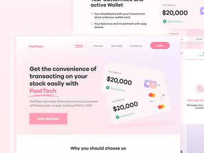 FastTech Finance app design finance fintech stock stockmarket ui uidesign ux web