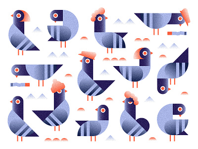 Pigeons bird cigarette darling dove flock logo minimalism party pigeon shape