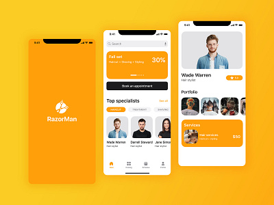 Barbeshop app UI design concept