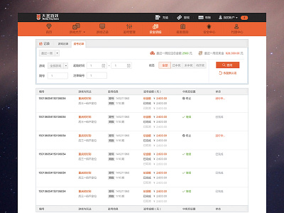 DaSheng Game Web chart form form orange table web