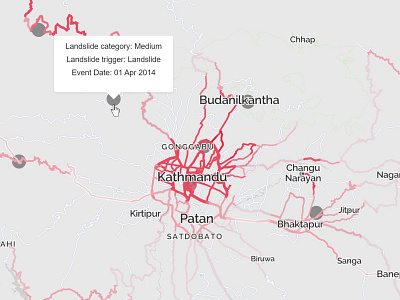 VizRisk Nepal Landslides - PopUp