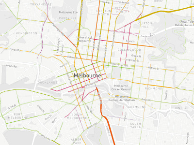 Melbourne Bike Safety data data analysis data mining data visualisation data visualization data viz database dataviz geographic gradient hover effect interaction interaction design interactive map mapbox mapping maps popup uiux uiuxdesign