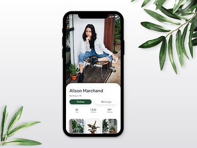 Daily Ui Challenge #006 - Profile Page 006 concept dailyui iphonex mobile mockup plants profile page sharing social app