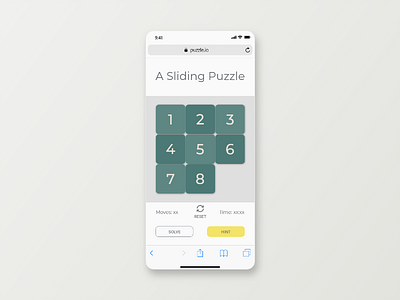 A Sliding Puzzle concept game mobile mobile web app simple