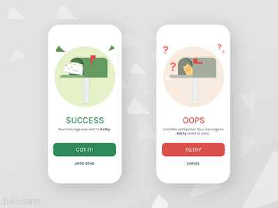 Daily UI  #011 Success/Fail Message