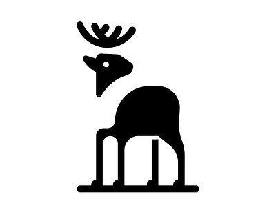 deer animal app art branding design flat icon identity illustration logo minimal vector