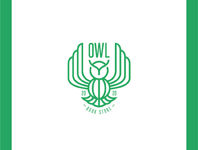 owl - bookstore - logo art branding design flat icon identity illustrator logo minimal vector