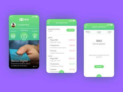 NCR app application bank bank app bank card banking clean design interaction interface interfaces minimal ui user experience ux