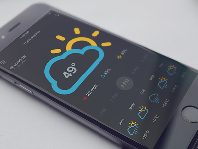 weather app app clean climacons cool flat flat design interface iphone ui ux weather