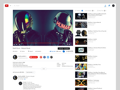 Youtube Redesign dashboard flat google interface redesign top user ux video web youtube