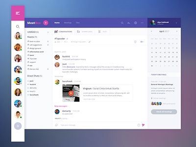 MeetBox - Chat Collaboration chat collaboration dashboard desktop app meeting ui