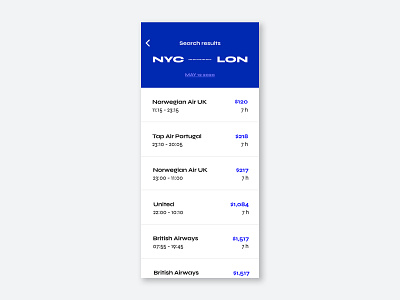 DAILY UI: Flight search