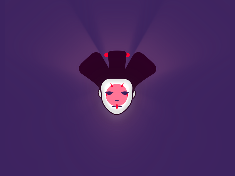 Geisha from ghost in the shell cyberpunk geisha illustration movie ghost in the shell