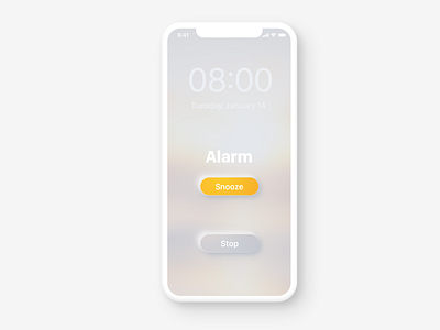 Neomorphism - Alarm alarm app apple application design interaction design ios neomorphism skeumorphism ui