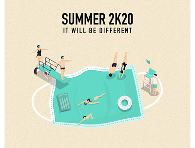 SUMMER 2K20 artwork beach covid19 dessin draw drawing graphicdesign holiday illustration man summer summertime swimming swimming pool trip woman
