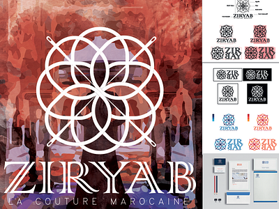 Ziryab Brand brand brand identity branding branding design design fashion brand fashion design graphic logo graphicdesign illustration logo sewing store logo