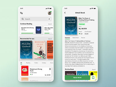 Reading Book App - Mobile UI Concept