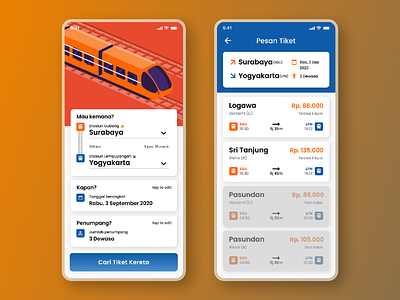 Train ticket app - Mobile UI Concept