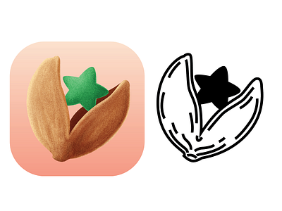 star pistachio app branding graphic graphicdesign icon illustration logo pistachio vector
