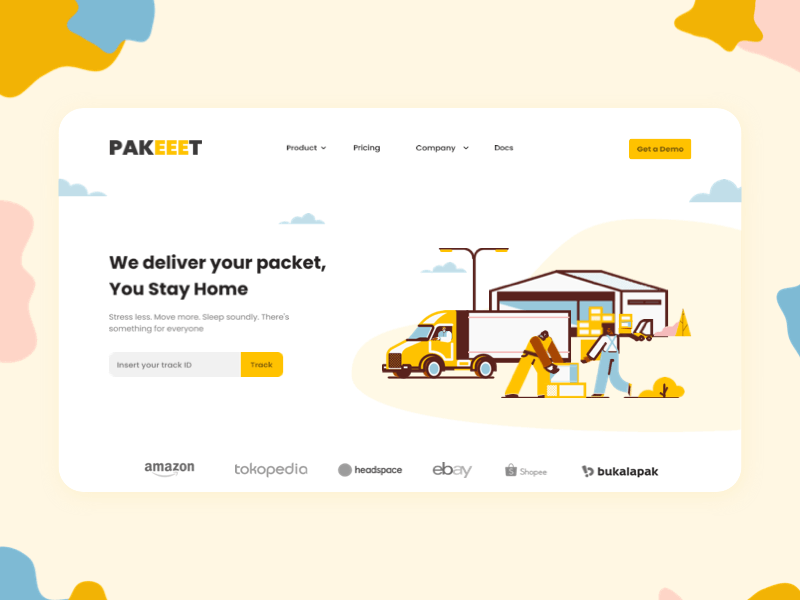 Pakeeet Shipping Track Website - Interaction (Rebound Shot 🏀) animation app website branding hero section hero website illustration interaction interaction website mini interaction motion graphics shipping track track website ui ui website ux website vector website website interaction