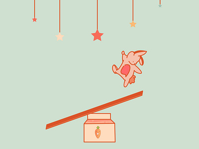 Day16 - a rabbit want to catch the stars 100 days challenge illustrator illustration