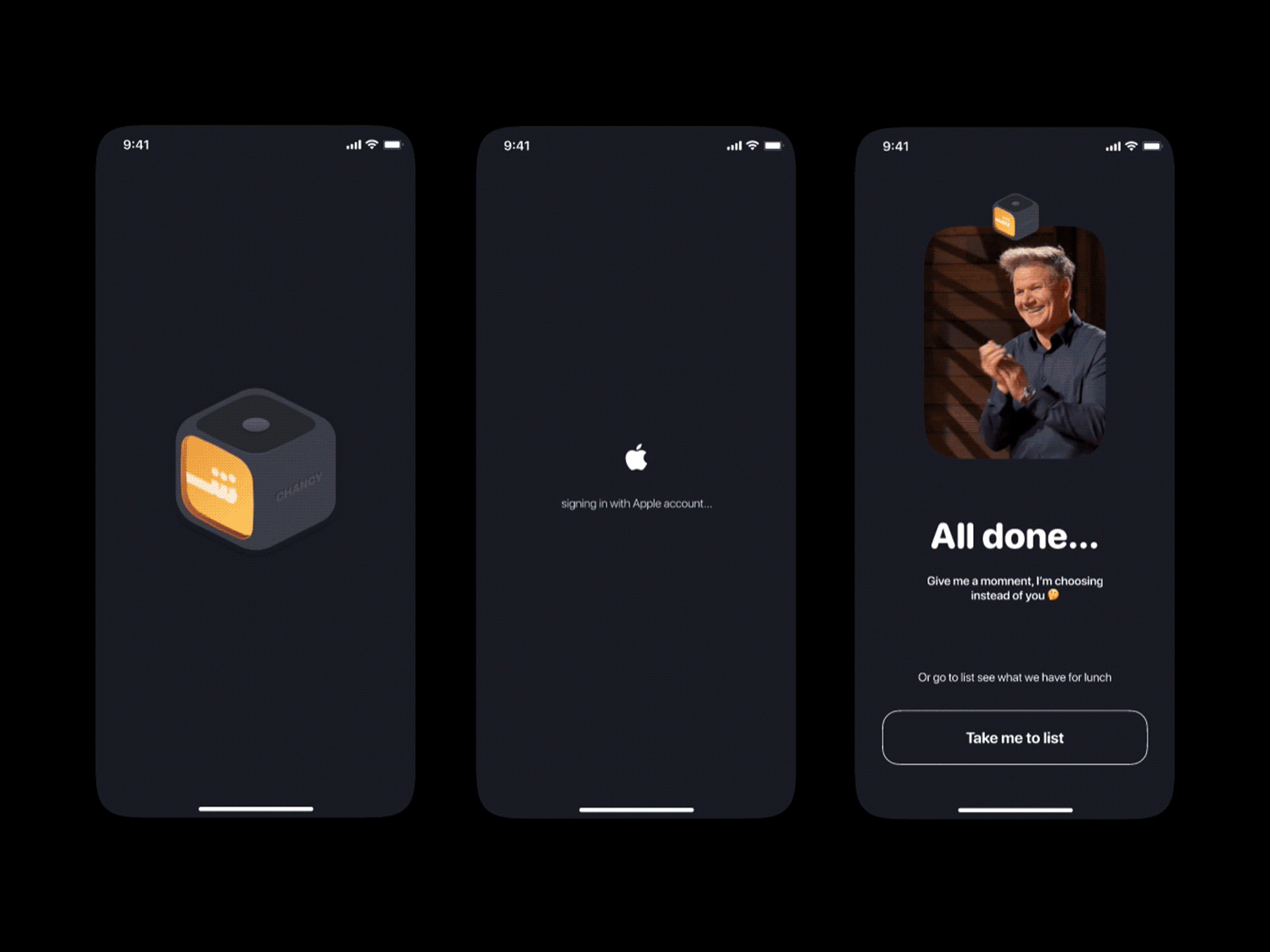 Cooking App Sign up animation dailyui figma gif gordon ramsay ios minimal mobile app product design prototype