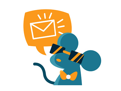 Maos 1 animal animals chatbot cool design email flat illustration inbox mail mouse rat sunglasses swag vector
