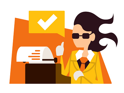 Cool Office Guy 5 cool design flat hipster illustration illustrator office order ordering photoshop sunglasses typewriter typing vector