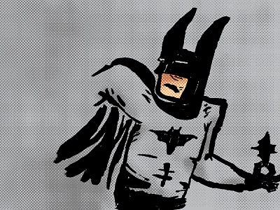 Batman batman comics grunge halftone hand drawn illustration ink poster texture vector