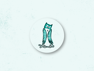 Happy owl design illustration ink owl texture vector
