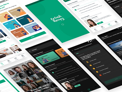 Refresh Therapy - Mental Health App Screens app mental health product design ui uidesign uiux ux visual design