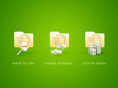Icons for file hosting service