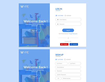 SignUp/LogIn design web