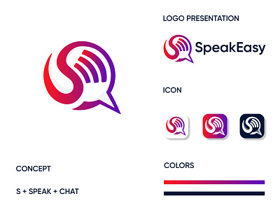 Speak Easy Chatting logo android icon app icon brand identity branding chatting icon chatting logo ios icon logo modern logo