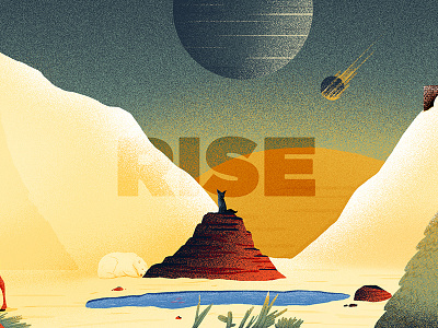 Fail Rise High background foliage fox illustration moose mountain planet polar bear sunset train