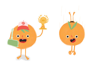 Orange Mate award champion character design orange swim