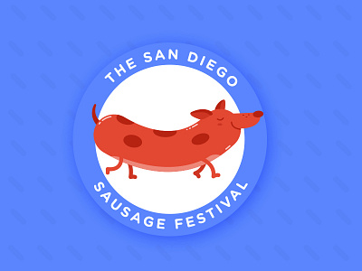 San Diego sausage festival 2017 badge dog fetsival sausage sticker