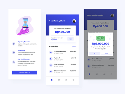 Pay Later App app design finance pay later ui uiux ux