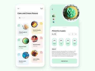 Dessert app Design add to cart branding card design cards ui delivery app design designer desserts food app mobile app mobile app design mobile design mobile ui ui ui design uiux ux design