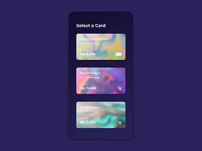 Glassmorphism Concept bank dark debitcard design glassmorphism mobile screen ui