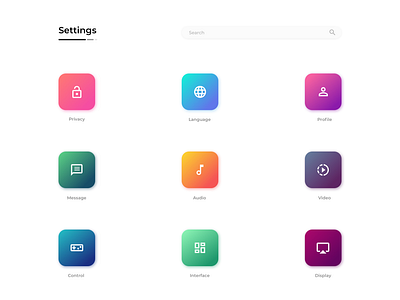 Settings Page daily ui dailyui dailyui007 gradients settings uiux