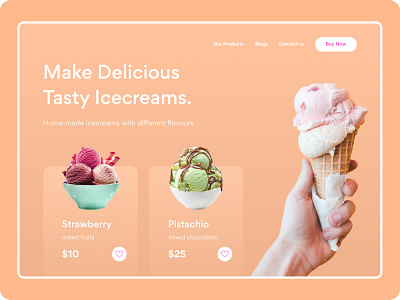 Cool Icecream Landing Page design typography web