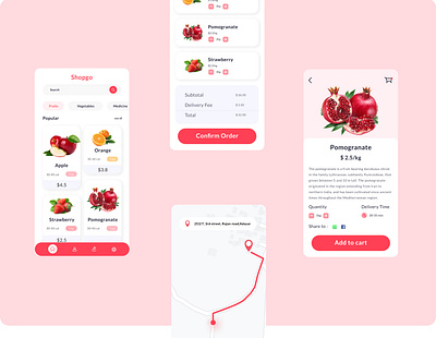 Fruit UI app design typography ui