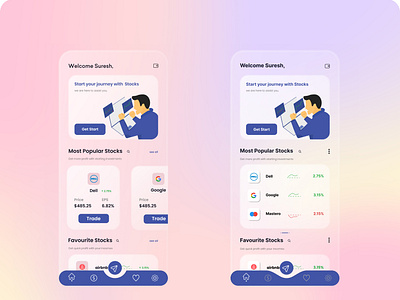 Stock Market UI using Glassmorphism